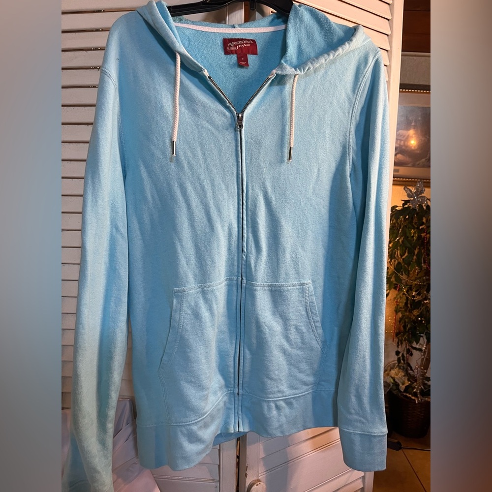 ARIZONA Jean Company Blue Zip Up Jacket- great for a light beach jacket